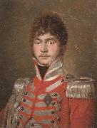 unknow artist Portrait of an officer,half-length,wearing a red coat and the swedish military order of the sword oil painting